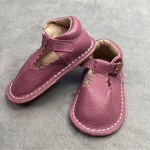 Monkey Feet Pink Leather T-Strap Kids Dress Shoes